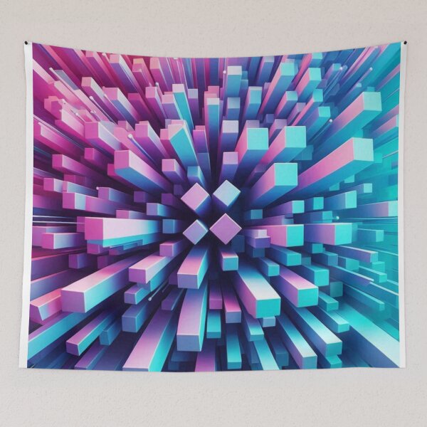 Item preview, Abstract 3D Pink and Blue Cubes #1 - Geometric Art Design for Clothing, Accessories & Home Décor Lovers" designed and sold by knalpot-design.