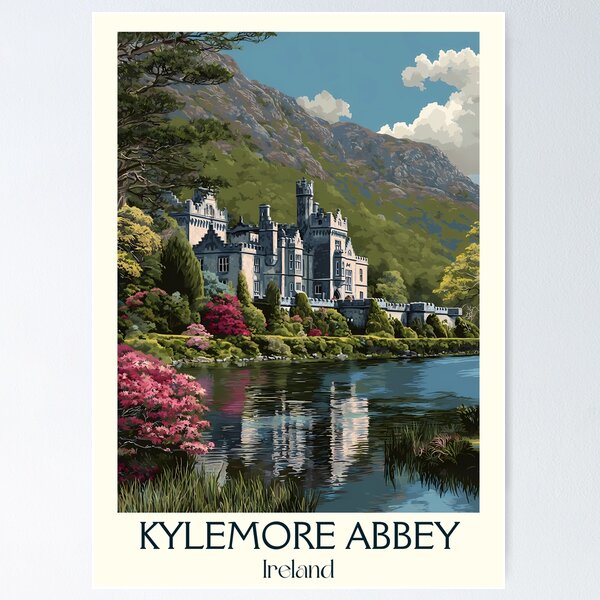 Item preview, Kylemore Abbey Poster – Fairy-Tale Abbey & Lakeside Serenity designed and sold by TuncGK.