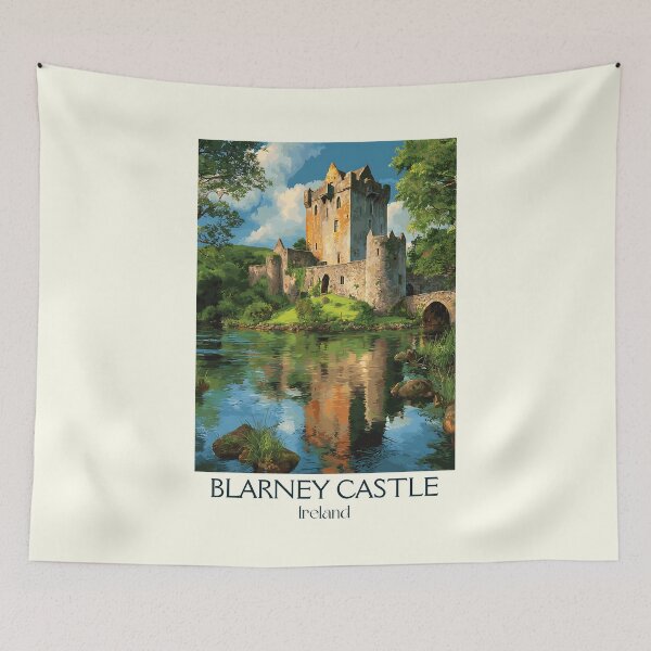 Item preview, Blarney Castle Poster – Historic Castle & Leafy Lakeside Reflection designed and sold by TuncGK.