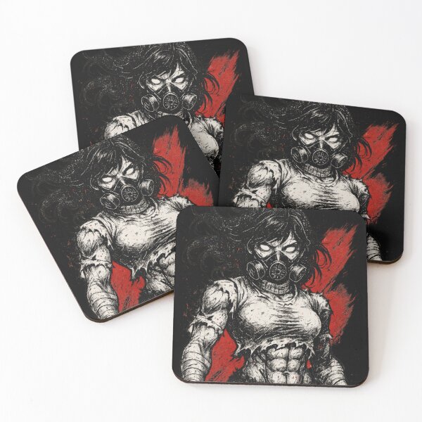 Item preview, Apocalyptic Fitness Queen – Gas Mask Muscle Girl Grunge Art designed and sold by Hirvipelto.