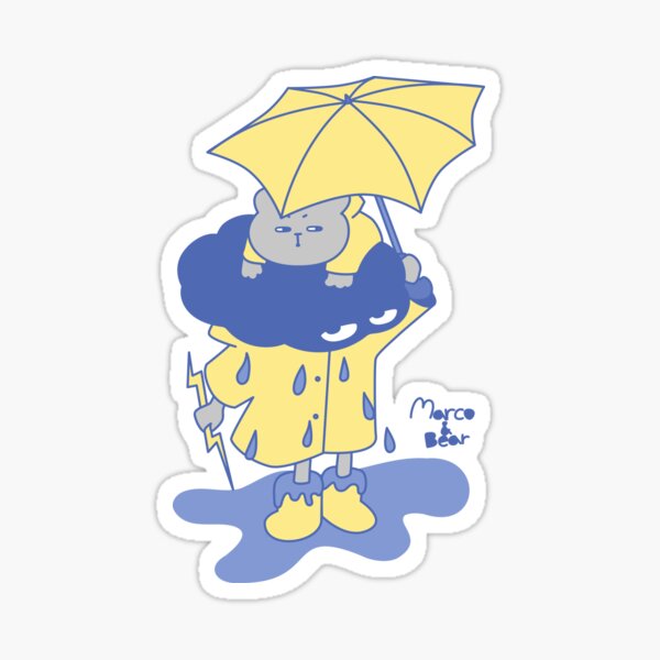 Marco & Bear Rainy Day Sticker