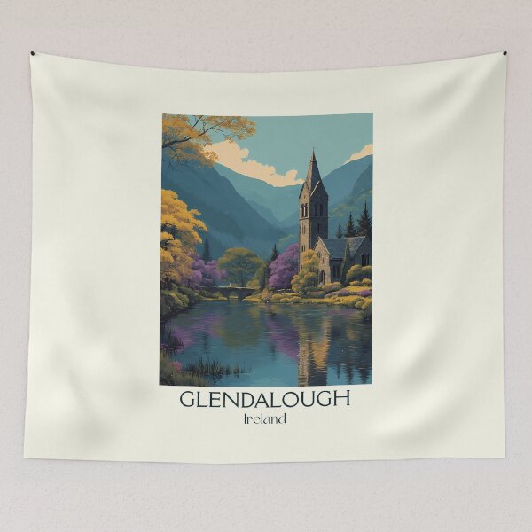 Item preview, Glendalough Poster – Historic Monastery & Peaceful Lakeside Valley designed and sold by TuncGK.