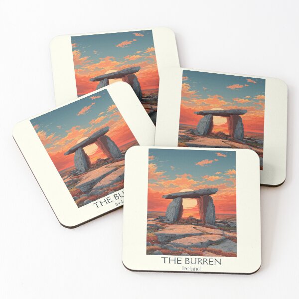 Item preview, The Burren Poster – Ancient Stones & Limestone Landscape at Sunset designed and sold by TuncGK.