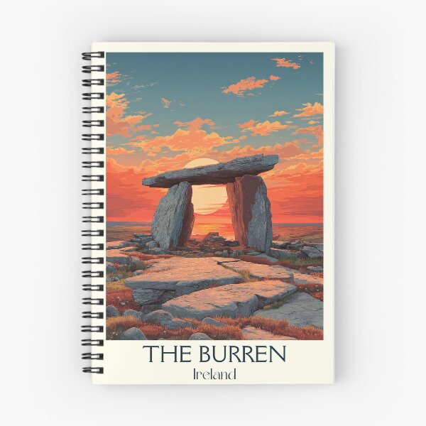 Item preview, The Burren Poster – Ancient Stones & Limestone Landscape at Sunset designed and sold by TuncGK.