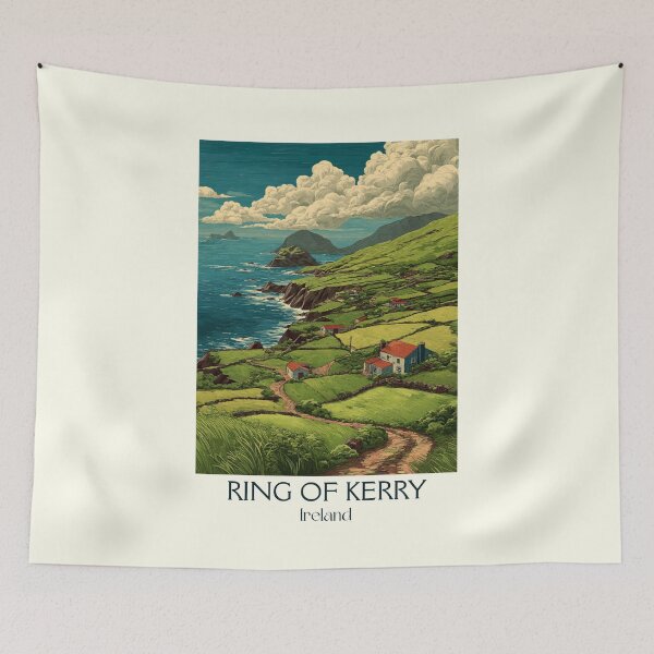 Item preview, Ring of Kerry Poster – Scenic Coastal Drive & Rolling Green Hills designed and sold by TuncGK.