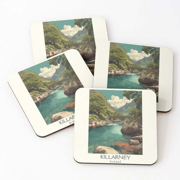 Item preview, Killarney Poster – River Scene & Mountain Backdrop designed and sold by TuncGK.
