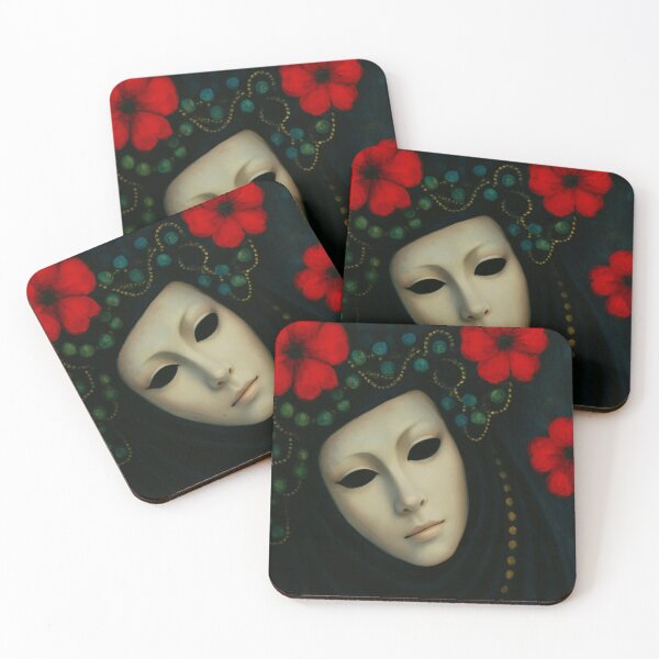 Item preview, Enigmatic Mask with Red Flowers designed and sold by MaPerle.