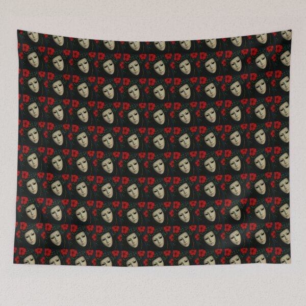 Item preview, Enigmatic Mask with Red Flowers designed and sold by MaPerle.