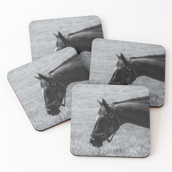 Item preview, A black-and-white portrait of a horse designed and sold by MichaelPictures.