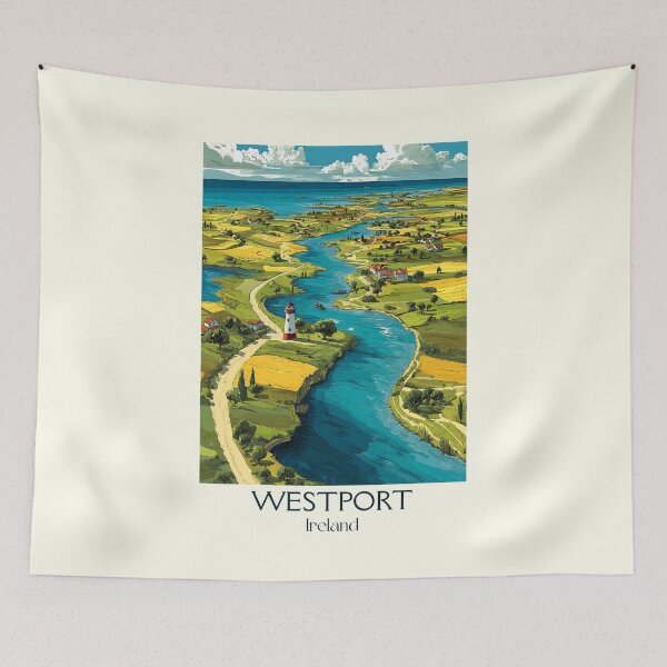 Item preview, Westport Poster – Riverside Town & Iconic Mountain View designed and sold by TuncGK.