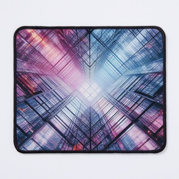 Item preview, Stunning Glass Building Reflection Photo – Abstract AI Art with Light Play for Urban Style & Modern Accessories designed and sold by knalpot-design.