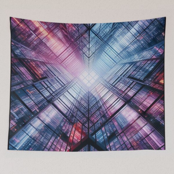Item preview, Stunning Glass Building Reflection Photo – Abstract AI Art with Light Play for Urban Style & Modern Accessories designed and sold by knalpot-design.