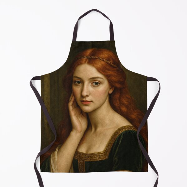 Item preview, Graceful Medieval Lady Portrait – Redhead Beauty in Velvet Gown designed and sold by DibujandoPorfa.