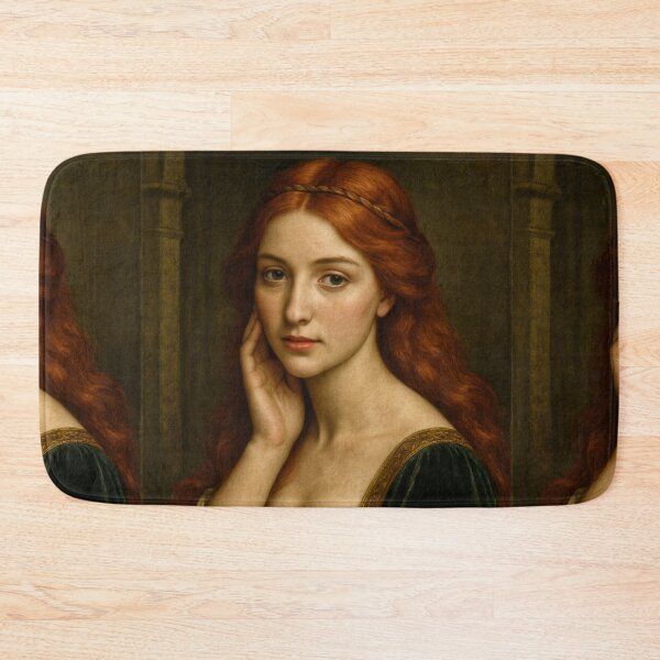 Item preview, Graceful Medieval Lady Portrait – Redhead Beauty in Velvet Gown designed and sold by DibujandoPorfa.