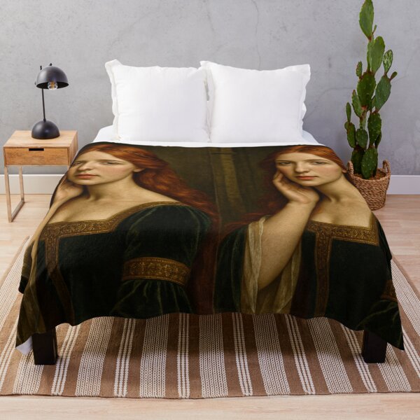 Item preview, Graceful Medieval Lady Portrait – Redhead Beauty in Velvet Gown designed and sold by DibujandoPorfa.