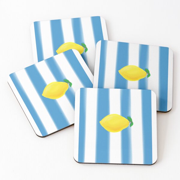 Item preview, lemon on striped background designed and sold by kittyjn.