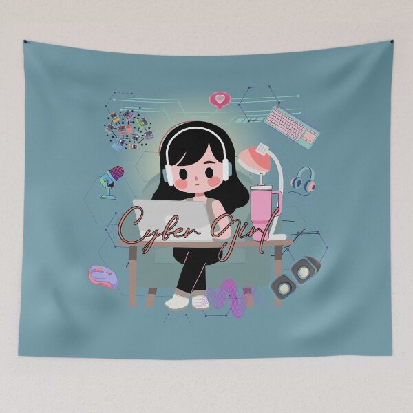 Item preview, Cyber Girl Vibes – Digital Geek Girl designed and sold by MadeByKriss.