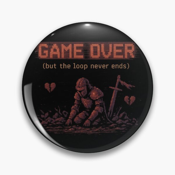 Artikelvorschau, Game Over Again – Pixel Art Ritter in Endlosschleife entworfen und verkauft von The Midnight Fiber.