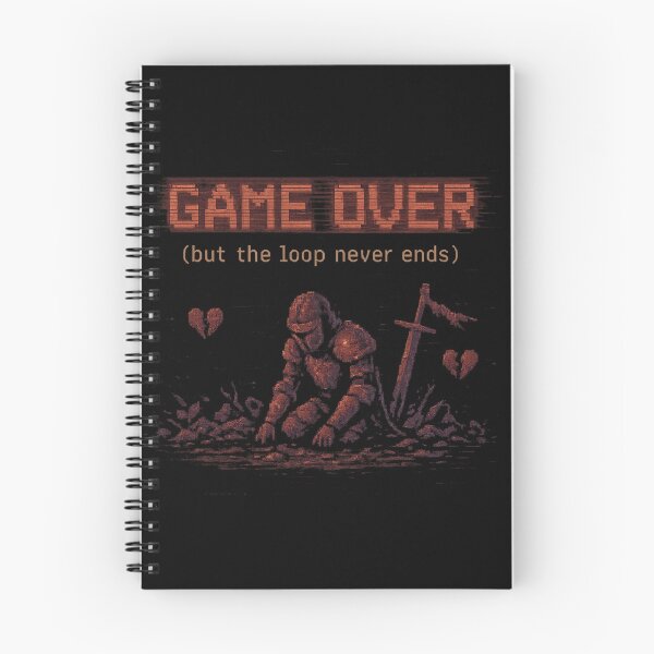 Item preview, Game Over Again – Pixel Art Knight in Eternal Loop designed and sold by The Midnight Fiber.