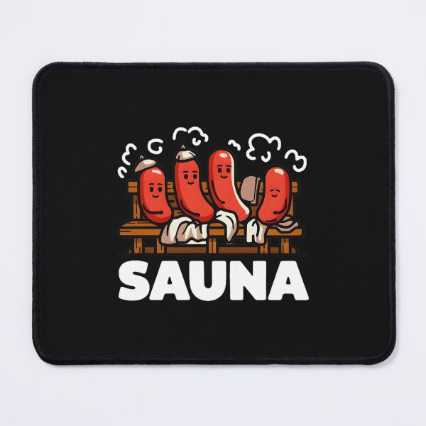 Item preview, Funny Sausage Sauna Cute Hot Dog Characters Relaxing Food Humor Gift designed and sold by ViktoonShirts.