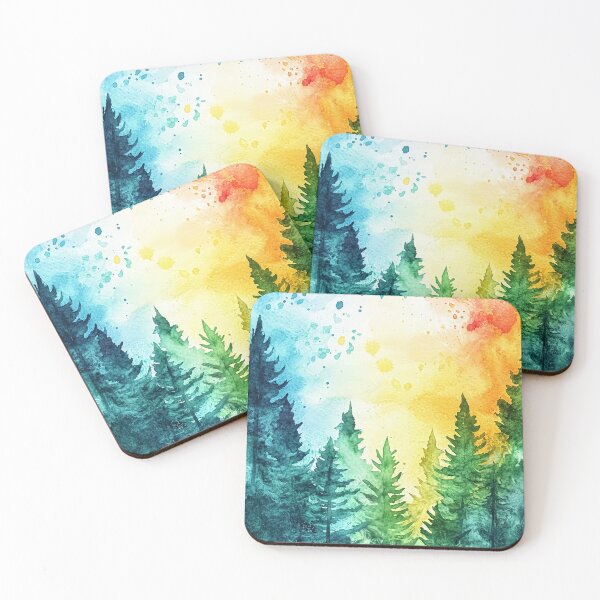 Item preview, Abstract Forest watercolor 4 designed and sold by SparroCreative.