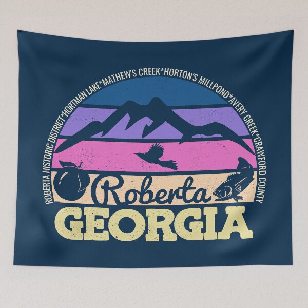 Item preview, Roberta Georgia Sunset Retro Vintage Local Pride Logo designed and sold by CRHPOD20.