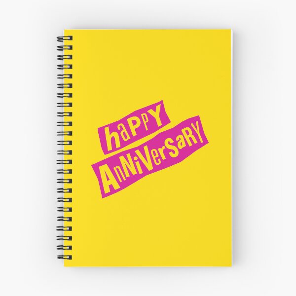 Item preview, Punk Happy Anniversary – Bold Yellow Letters on Cutout Bright Pink designed and sold by Rodney's Marketplace.