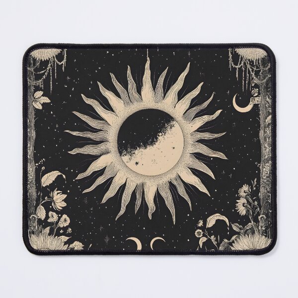 Item preview, Abstract Composition with Moon, Sun, and Botanical Motifs designed and sold by Kollibri.