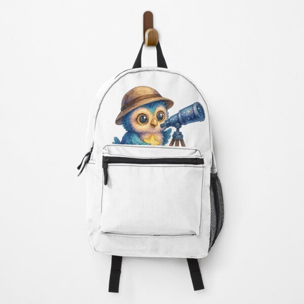 Item preview, Star Gazing Owl – Cute Kawaii Owl with Telescope Watercolor Sticker designed and sold by JoynestStudioCo.