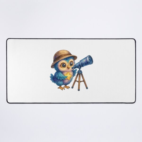 Item preview, Star Gazing Owl – Cute Kawaii Owl with Telescope Watercolor Sticker designed and sold by JoynestStudioCo.