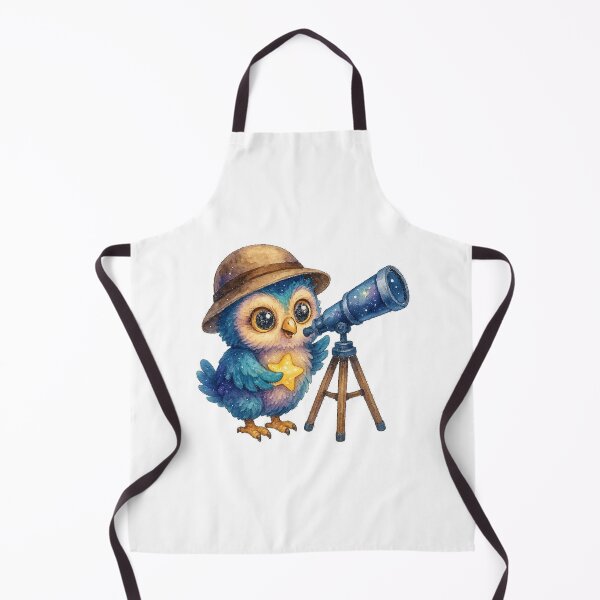 Item preview, Star Gazing Owl – Cute Kawaii Owl with Telescope Watercolor Sticker designed and sold by JoynestStudioCo.
