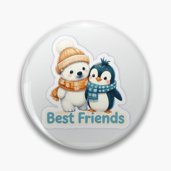 Item preview, Cute polar bear and penguin besties designed and sold by MamaHiba.