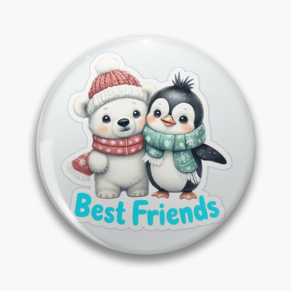 Item preview, Polar Bear and Penguin Best Friends designed and sold by MamaHiba.