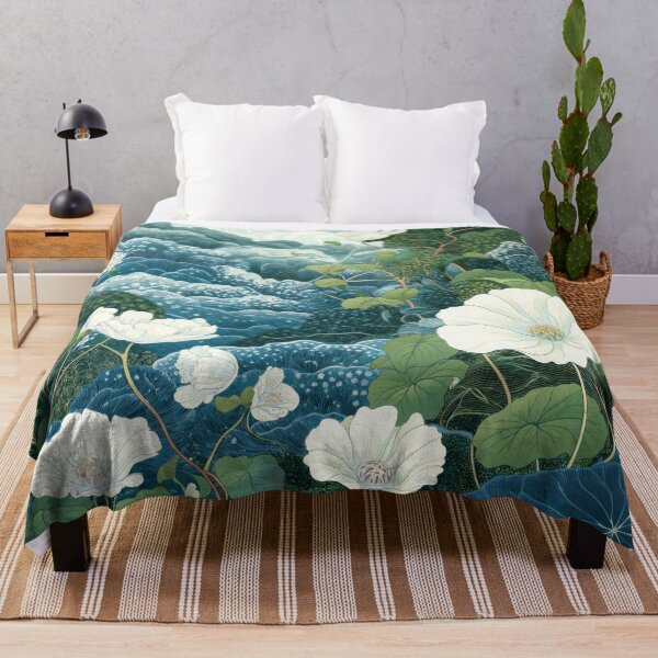 Item preview, Japanese Wall Art Blue Chinoiserie Print Sage Green Wall Art Floral Painting Wabi Sabi Wall Art Japandi Birthflower gift for her designed and sold by regnumsaturni.