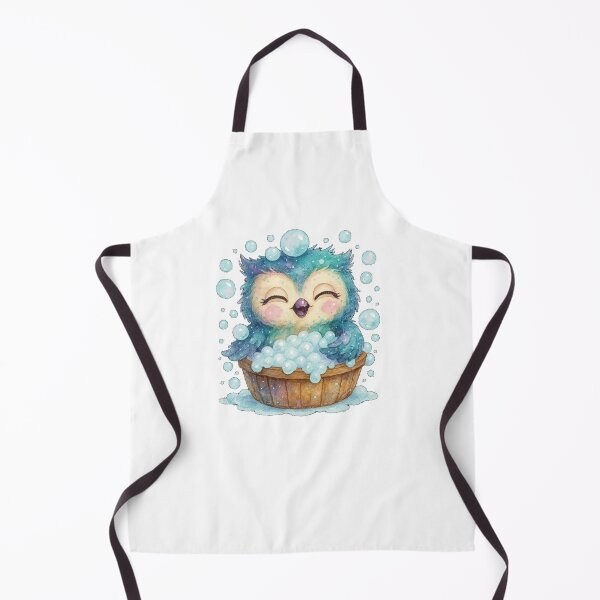 Item preview, Bath Time Owl – Cute Kawaii Bubble Bath Owl Watercolor Sticker designed and sold by JoynestStudioCo.
