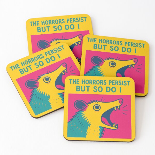 Item preview, The horrors persist, but so do I possum pop art yellow designed and sold by OpenArt.