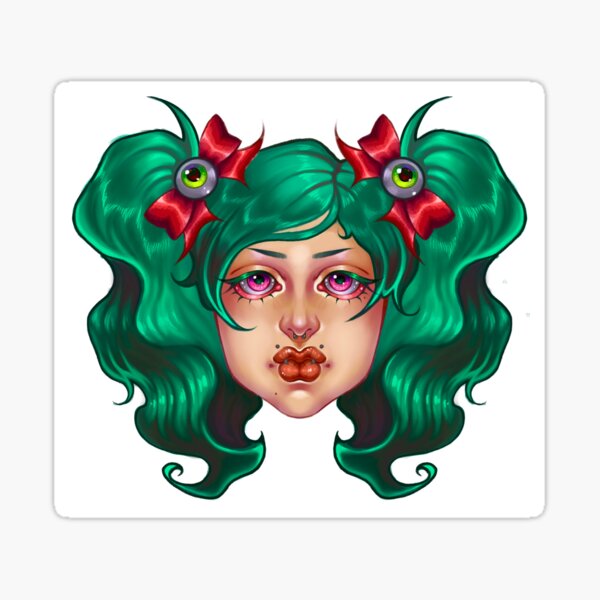 Item preview, Cute Green haired girl designed and sold by LydiaBlackArt.