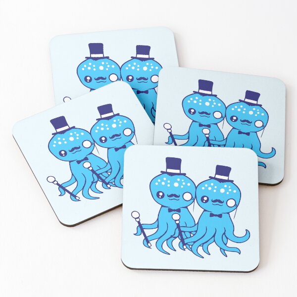 Artikelvorschau, 2 Oktopus Sir Hut Monokel Brille zwei reiche Freunde entworfen und verkauft von shirt-o-mat.