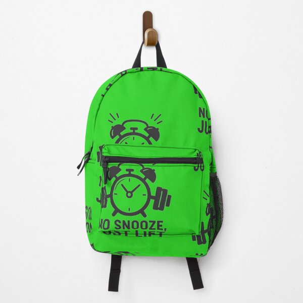 Item preview, No Snooze Just Lift – Funny Early Gym Motivation Quote with Alarm Clock and Dumbbells designed and sold by Jason123za.