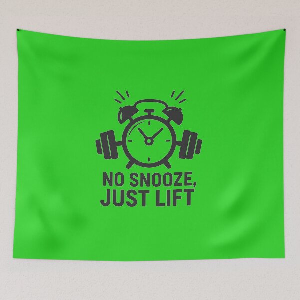 Item preview,  No Snooze Just Lift – Funny Early Gym Motivation Quote with Alarm Clock and Dumbbells designed and sold by Jason123za.