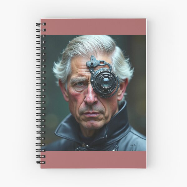 Item preview, Aesthetic-futuristic portrait of King Charles. designed and sold by Nadia Russ Design.