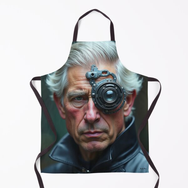Item preview, Aesthetic-futuristic portrait of King Charles. designed and sold by Nadia Russ Design.