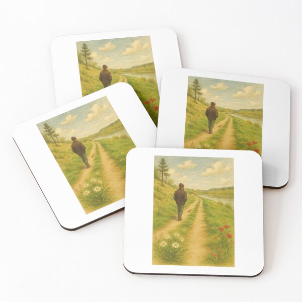 Item preview, Walking into Stillness – Cottagecore River Path Watercolor designed and sold by MonanaPaveliani.