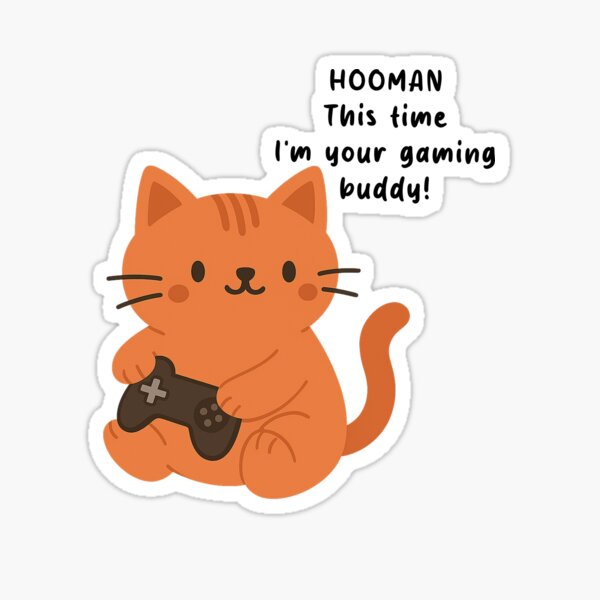 Vista previa del artículo con la obra «Lindo gato gamer: adorable diseño de gato naranja jugando videojuegos», diseñado y vendido por Carmineo.