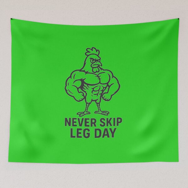 Item preview,  Never Skip Leg Day – Funny Gym Chicken Illustration Workout Quote designed and sold by Jason123za.