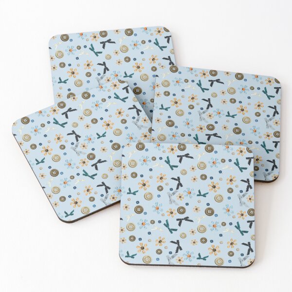 Item preview, Vintage Buttons and Bows Floral Pattern designed and sold by Anastaciaknits.