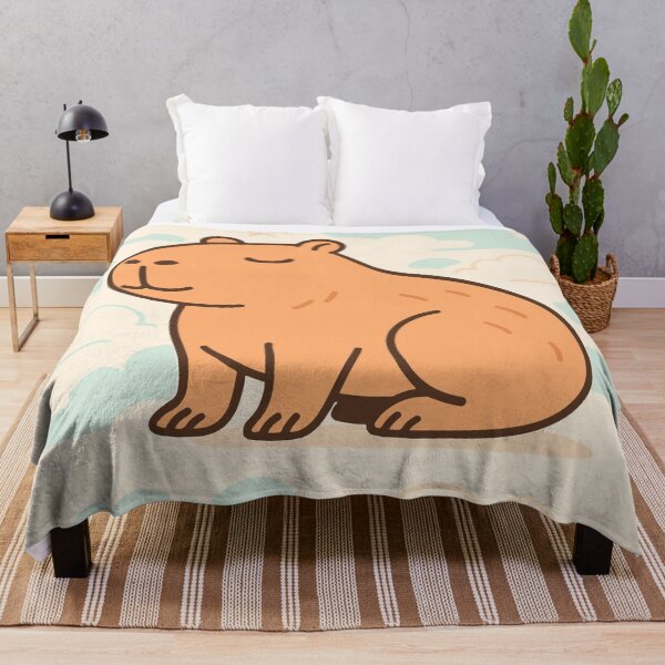 Item preview, Cartoon capybara among clouds designed and sold by EchoOfSilence.