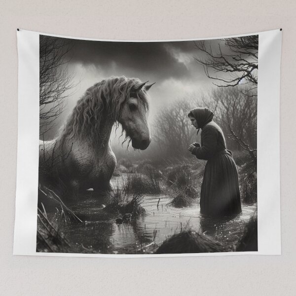 Item preview, Encounter with a Water Horse Digital Print 1 designed and sold by FolkloreMacabre.
