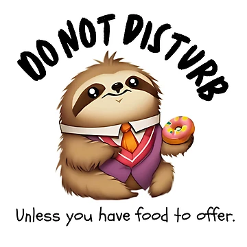 Imagen de la obra Do Not Disturb Unless You Have Food – Funny Sloth Donut Sticker de IvanSim
