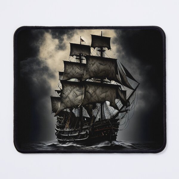 Item preview, Pirate Ship Ghostly Silhouette designed and sold by ShadowAndSlate.